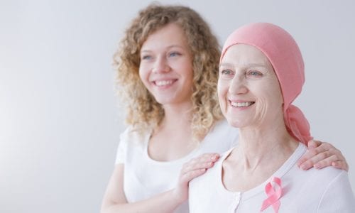 Mother with cancer and her daughter