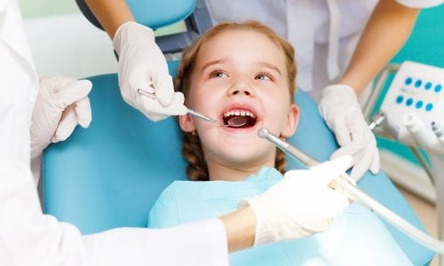 Young child at the dentist